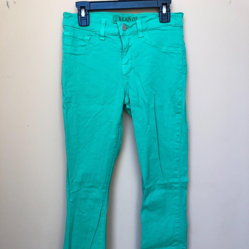 J Brand Mid Rise Skinny Jeans in Bright Green